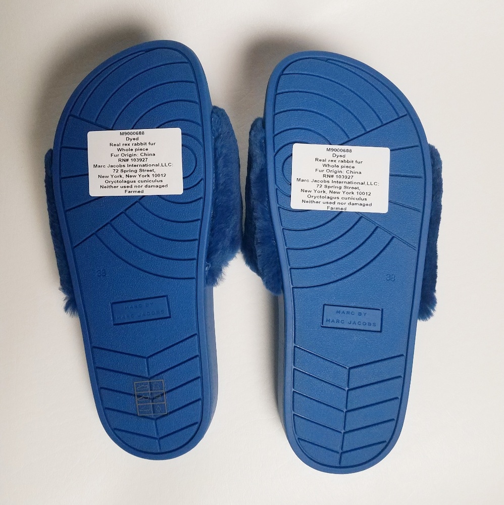 Marc by Marc Jacobs Fur Slide Sandals - Picture 3 of 8